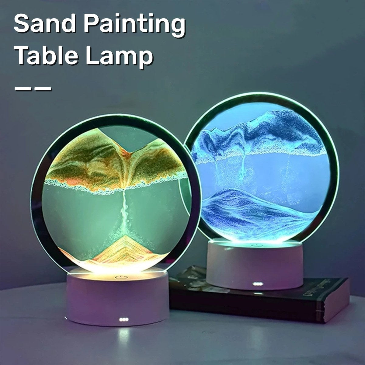 AtmoScape™ Farebná LED lampa s umeleckým rámom presýpacích hodín